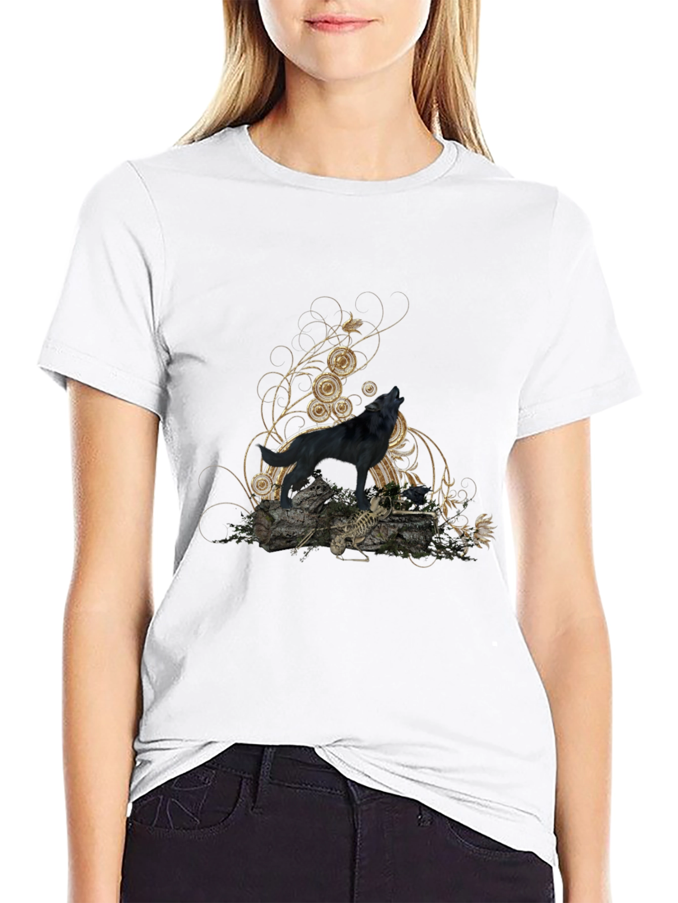 Black Wolf Graphic Tee - Mens Fashion