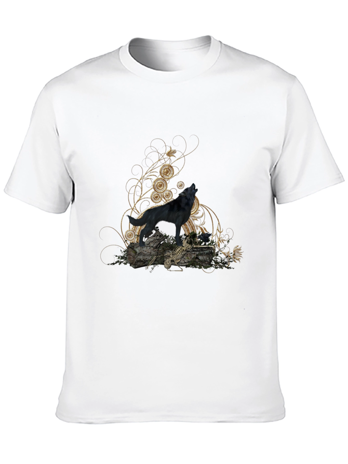 Black Wolf Graphic Tee - Mens Fashion
