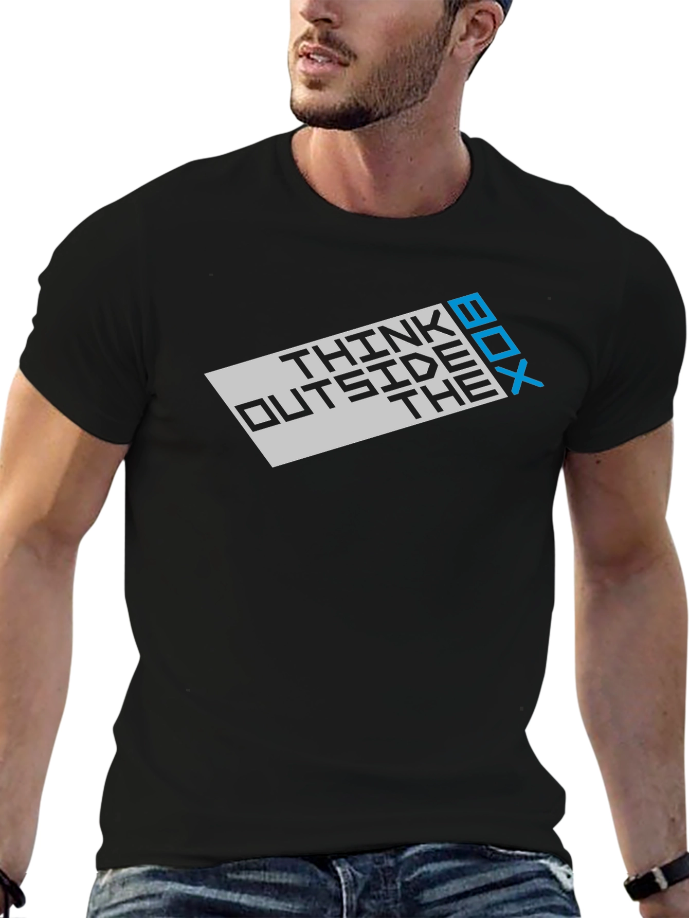 Think Outside the Box T-Shirt - Creative Design