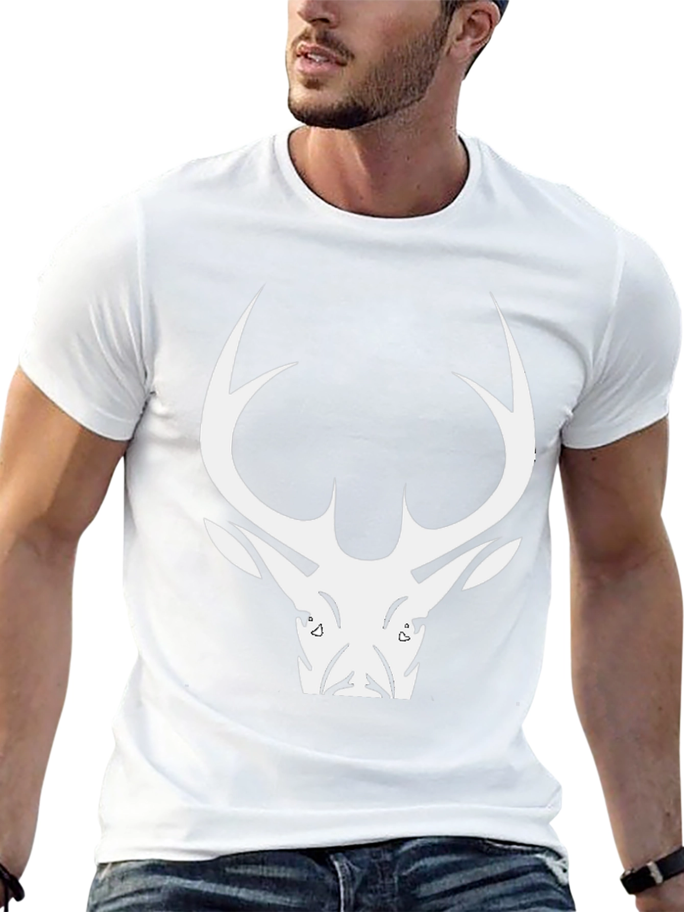 Mens Black Deer Graphic T-Shirt