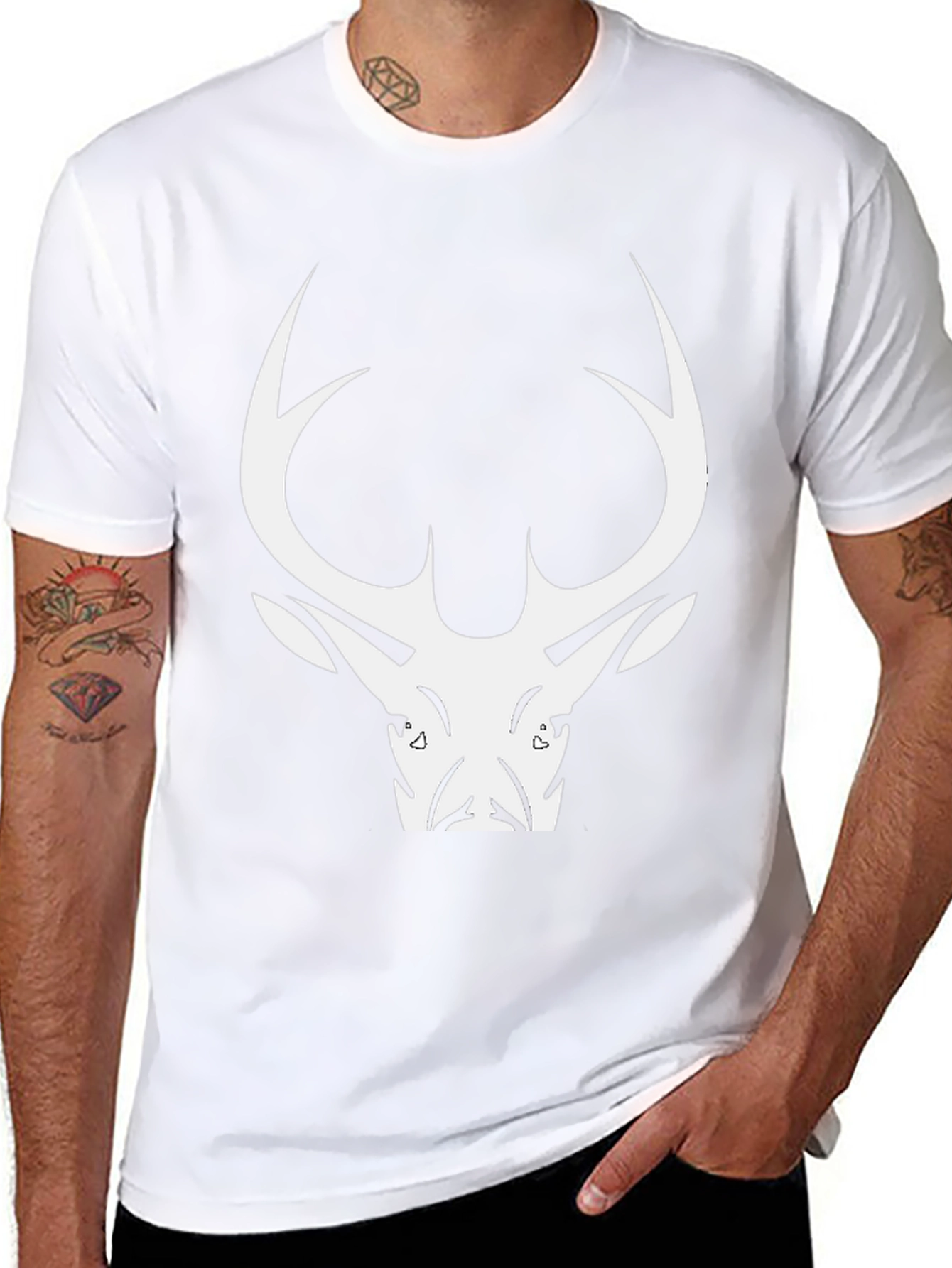Mens Black Deer Graphic T-Shirt