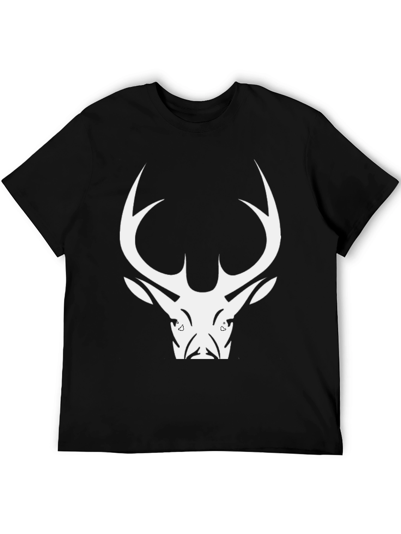 Mens Black Deer Graphic T-Shirt