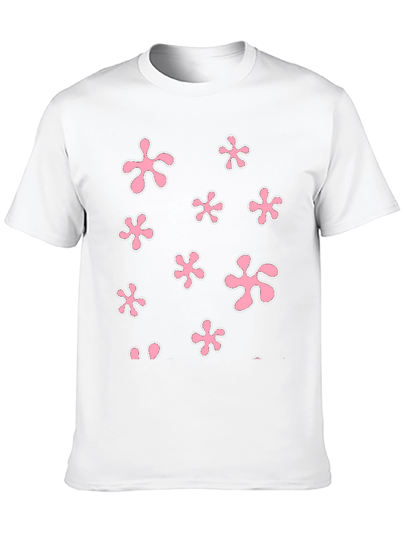 Pink Flower Power Black T-Shirt