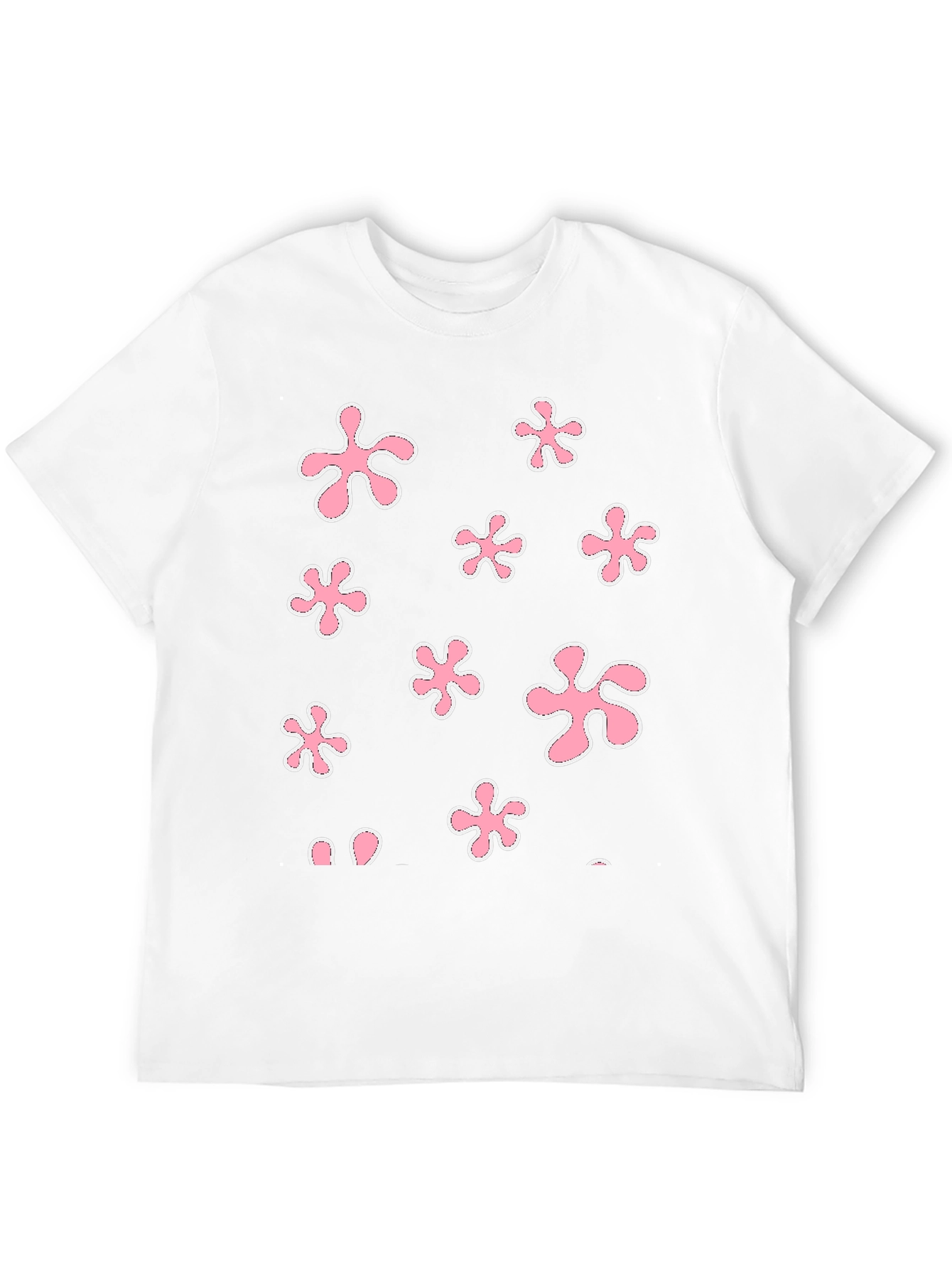 Pink Flower Power Black T-Shirt