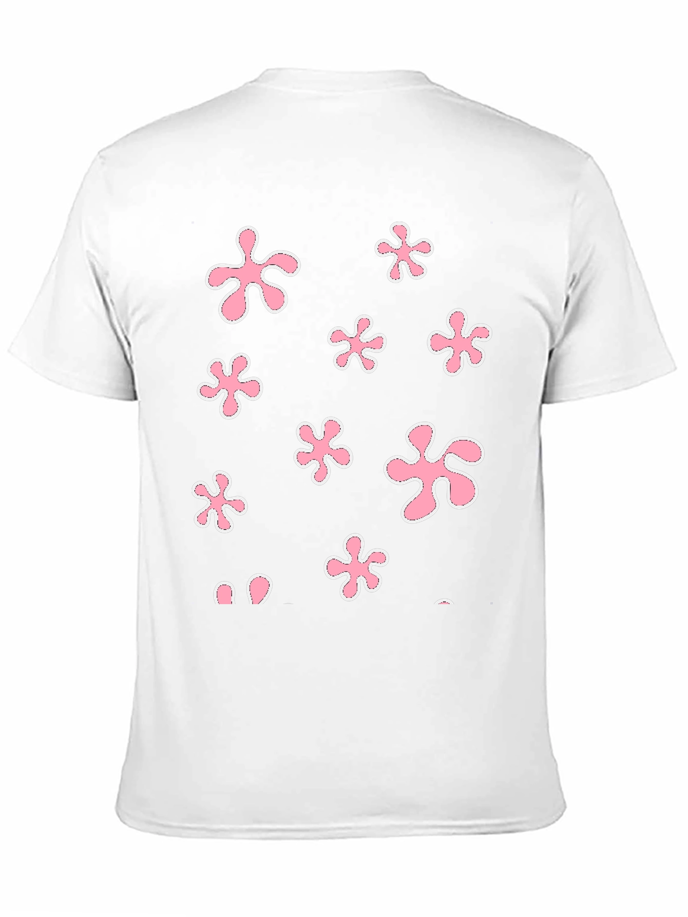 Pink Flower Power Black T-Shirt
