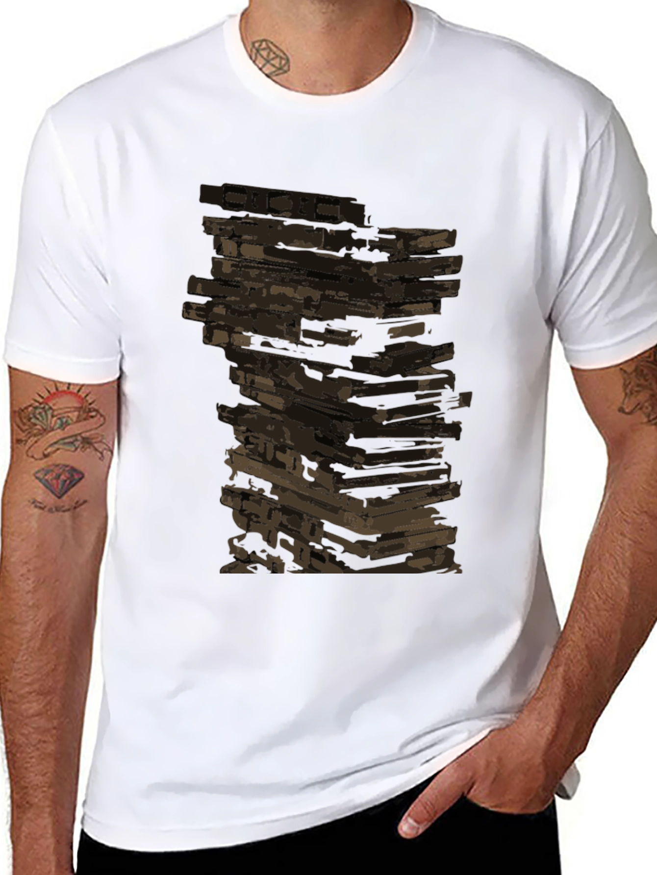 Retro Cassette Tape Stack Graphic Tee