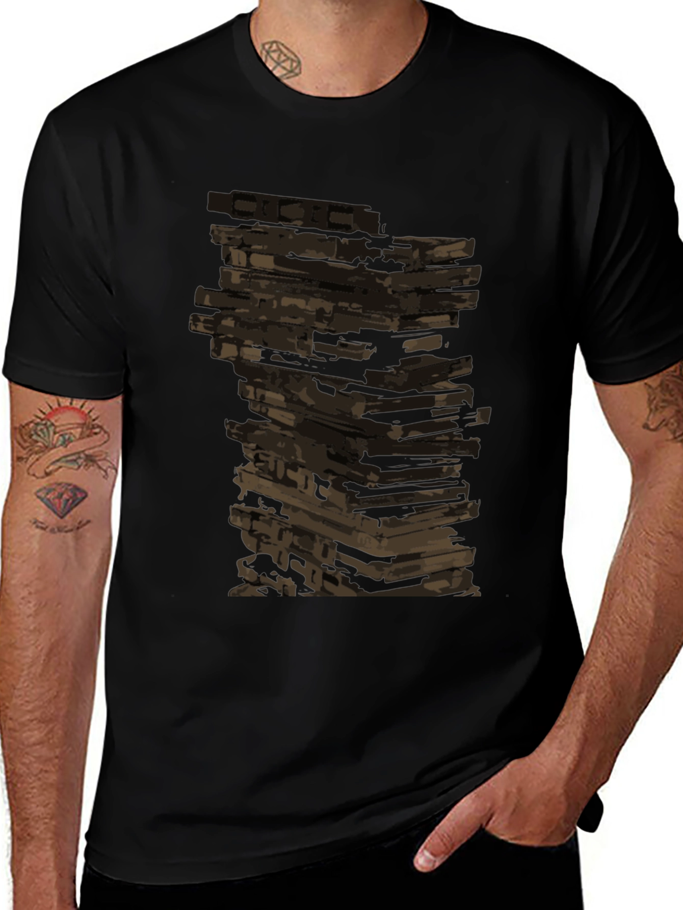 Retro Cassette Tape Stack Graphic Tee