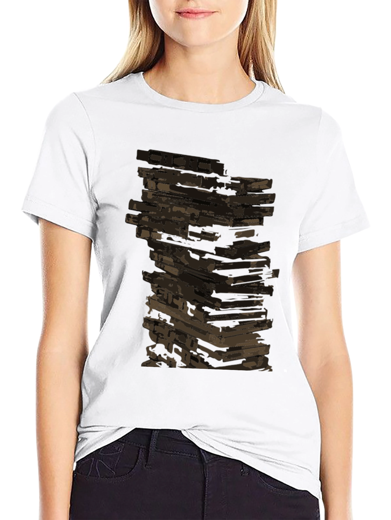Retro Cassette Tape Stack Graphic Tee