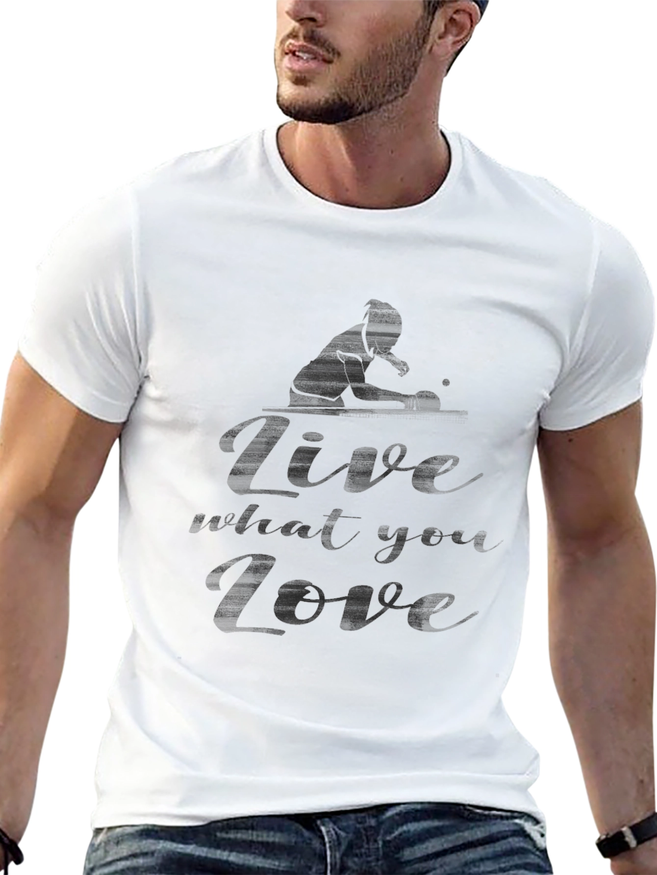 Mens Black Graphic Tee - Live What You Love