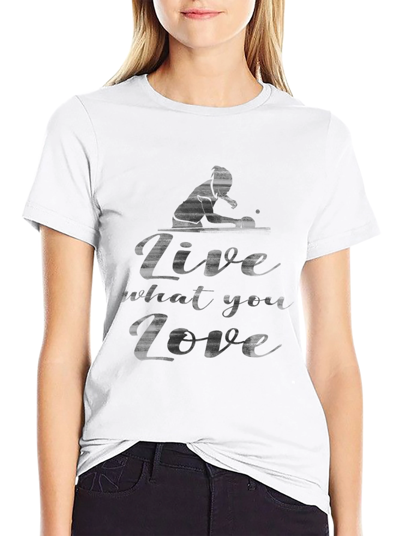 Mens Black Graphic Tee - Live What You Love