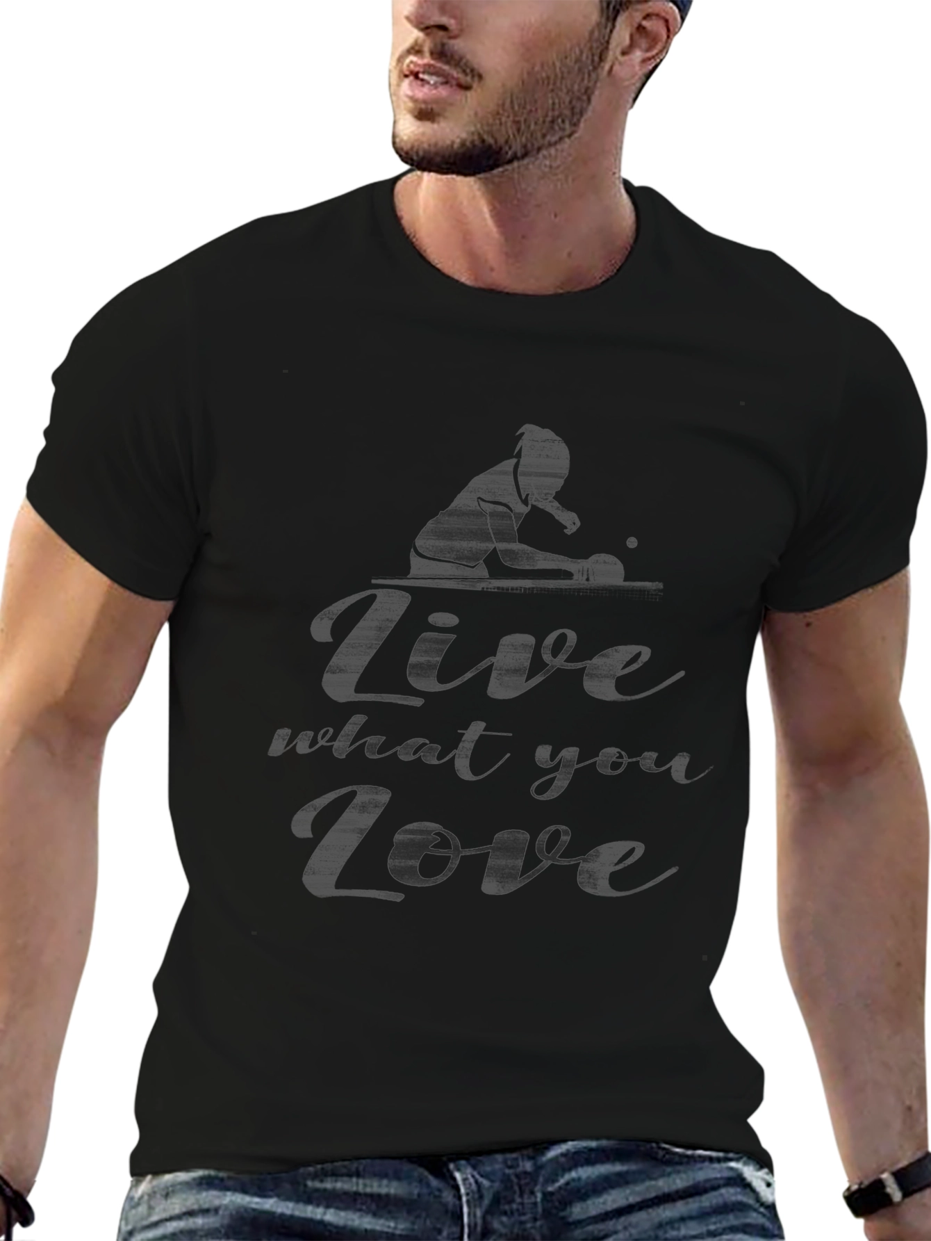 Mens Black Graphic Tee - Live What You Love