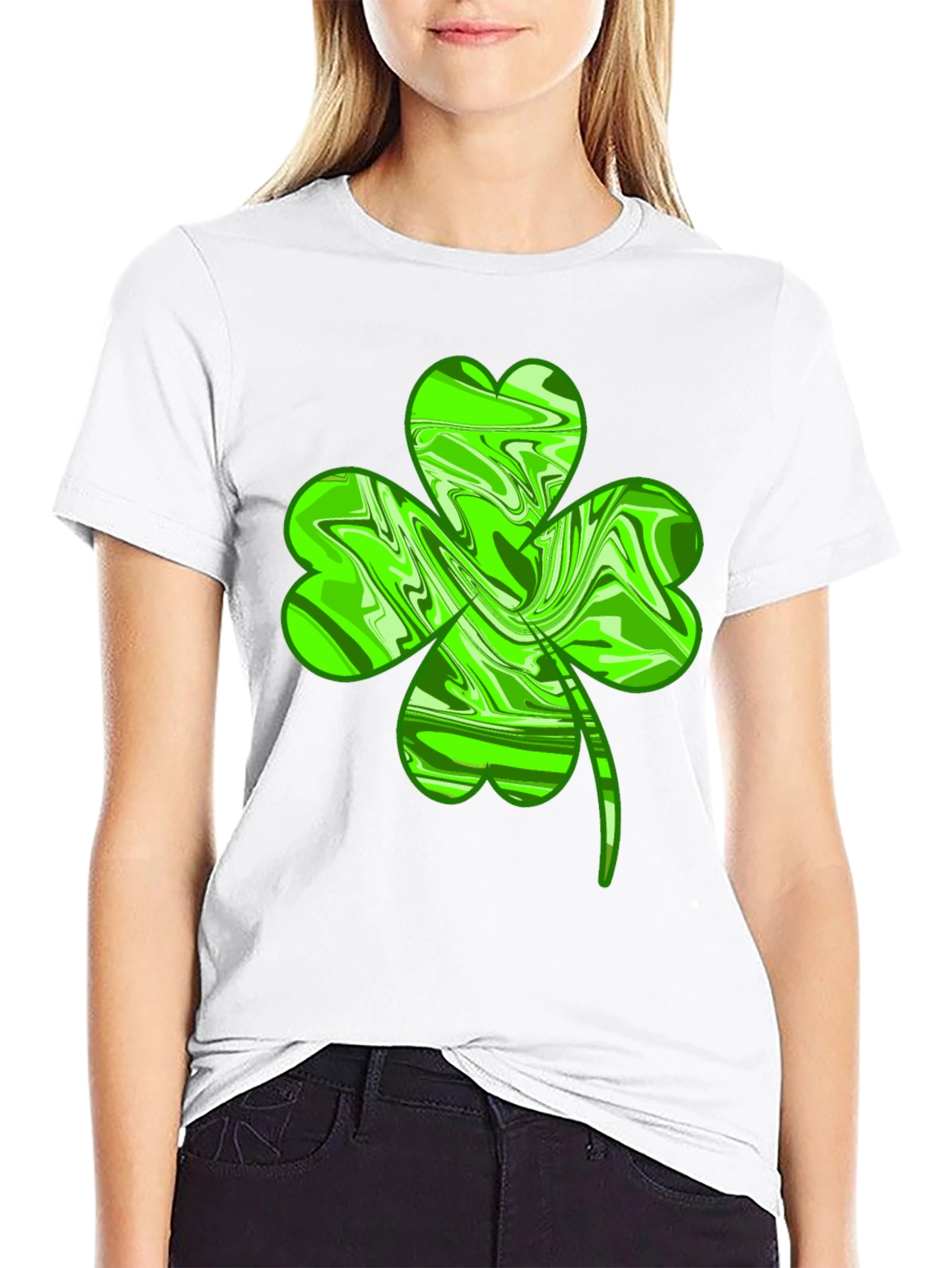 Lucky Green Shamrock Mens T-Shirt
