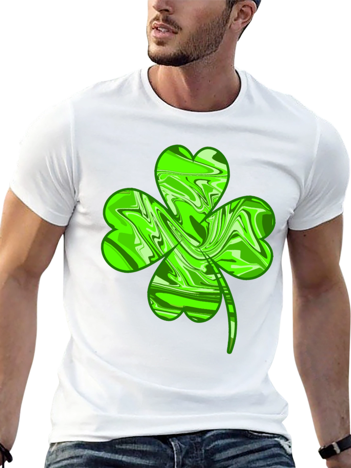 Lucky Green Shamrock Mens T-Shirt