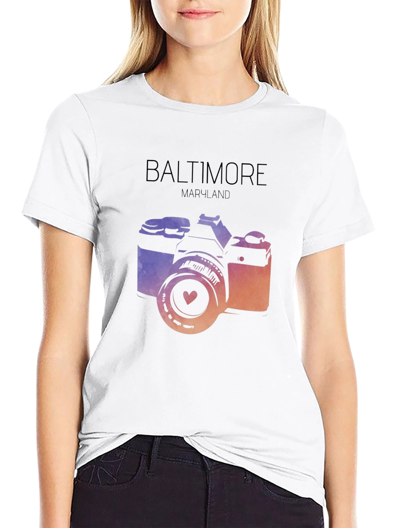 Baltimore Maryland Camera Graphic T-Shirt