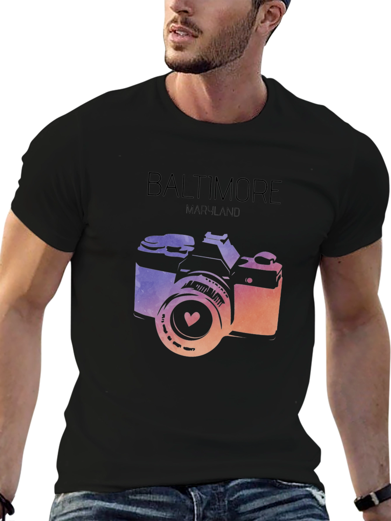 Baltimore Maryland Camera Graphic T-Shirt