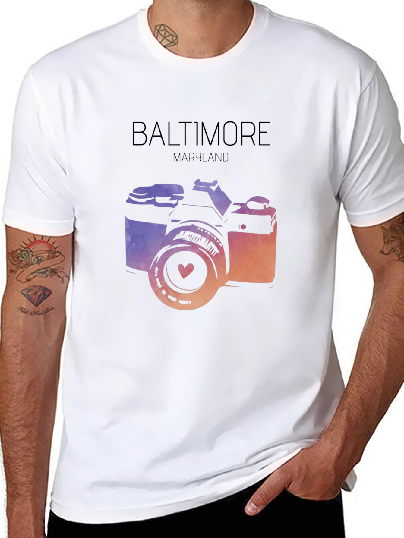 Baltimore Maryland Camera Graphic T-Shirt