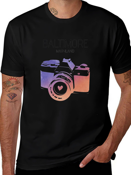Baltimore Maryland Camera Graphic T-Shirt