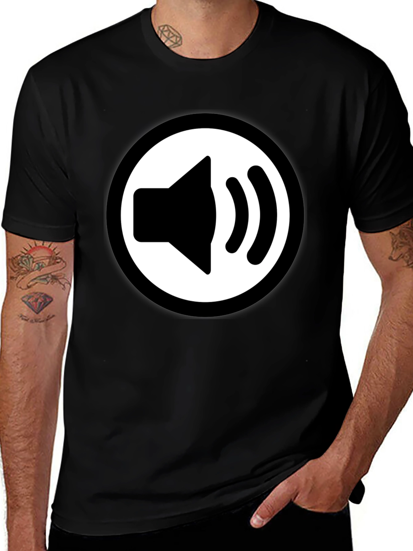 Speaker Icon Black T-Shirt