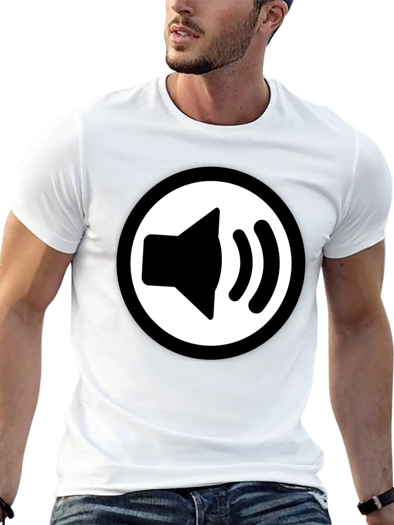 Speaker Icon Black T-Shirt