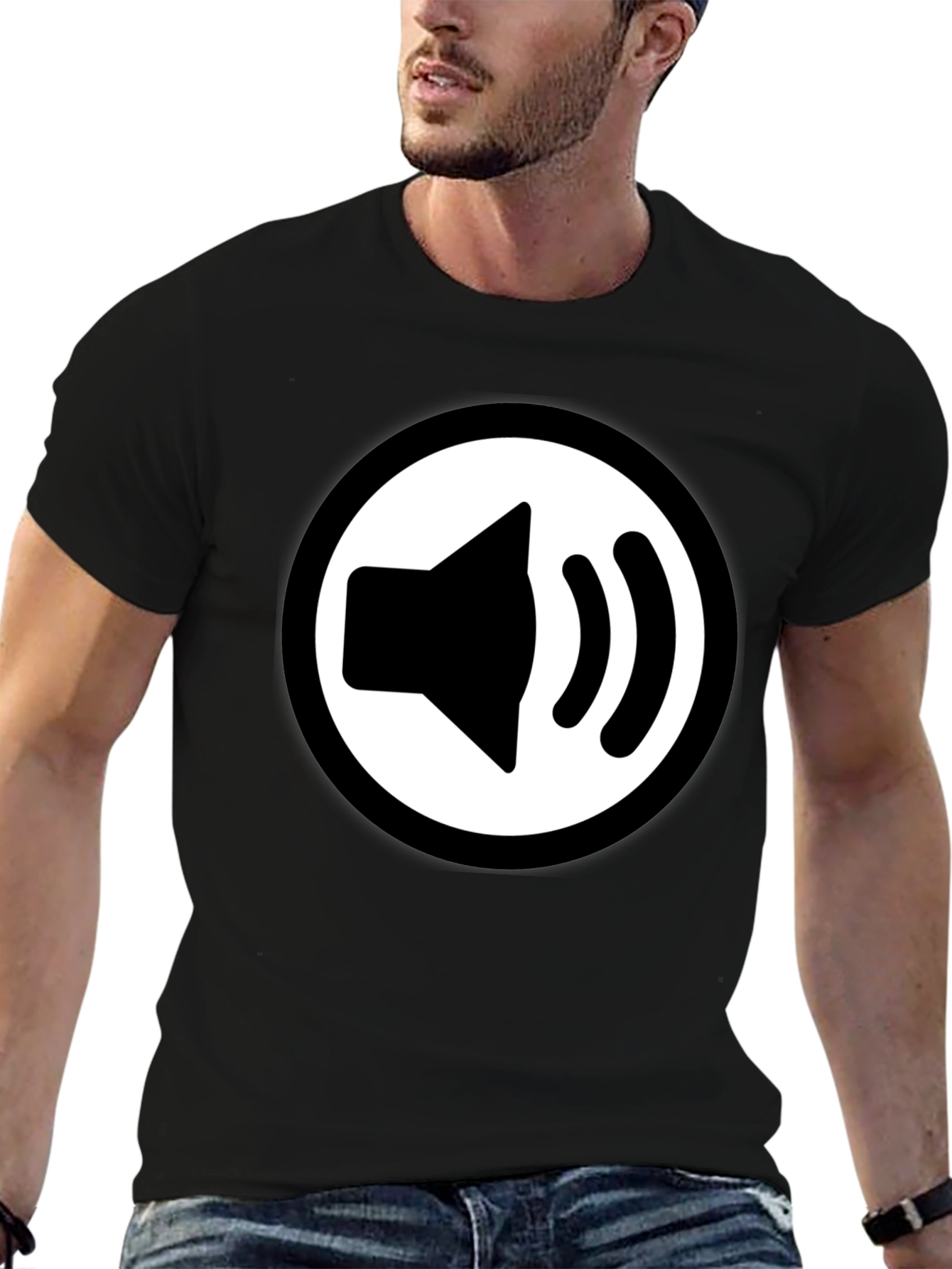 Speaker Icon Black T-Shirt