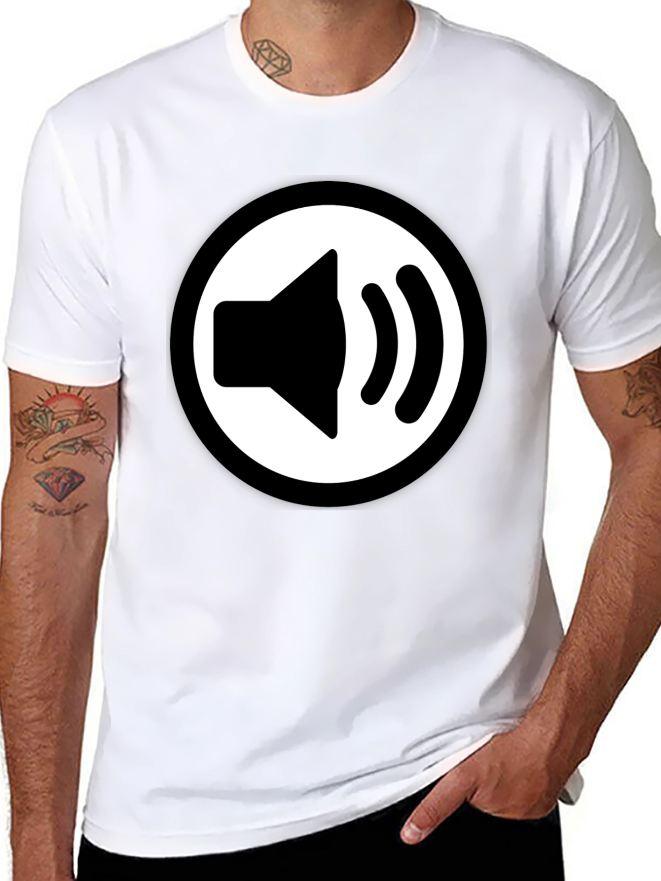 Speaker Icon Black T-Shirt