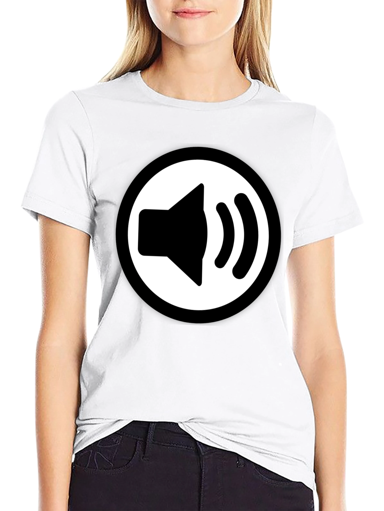 Speaker Icon Black T-Shirt
