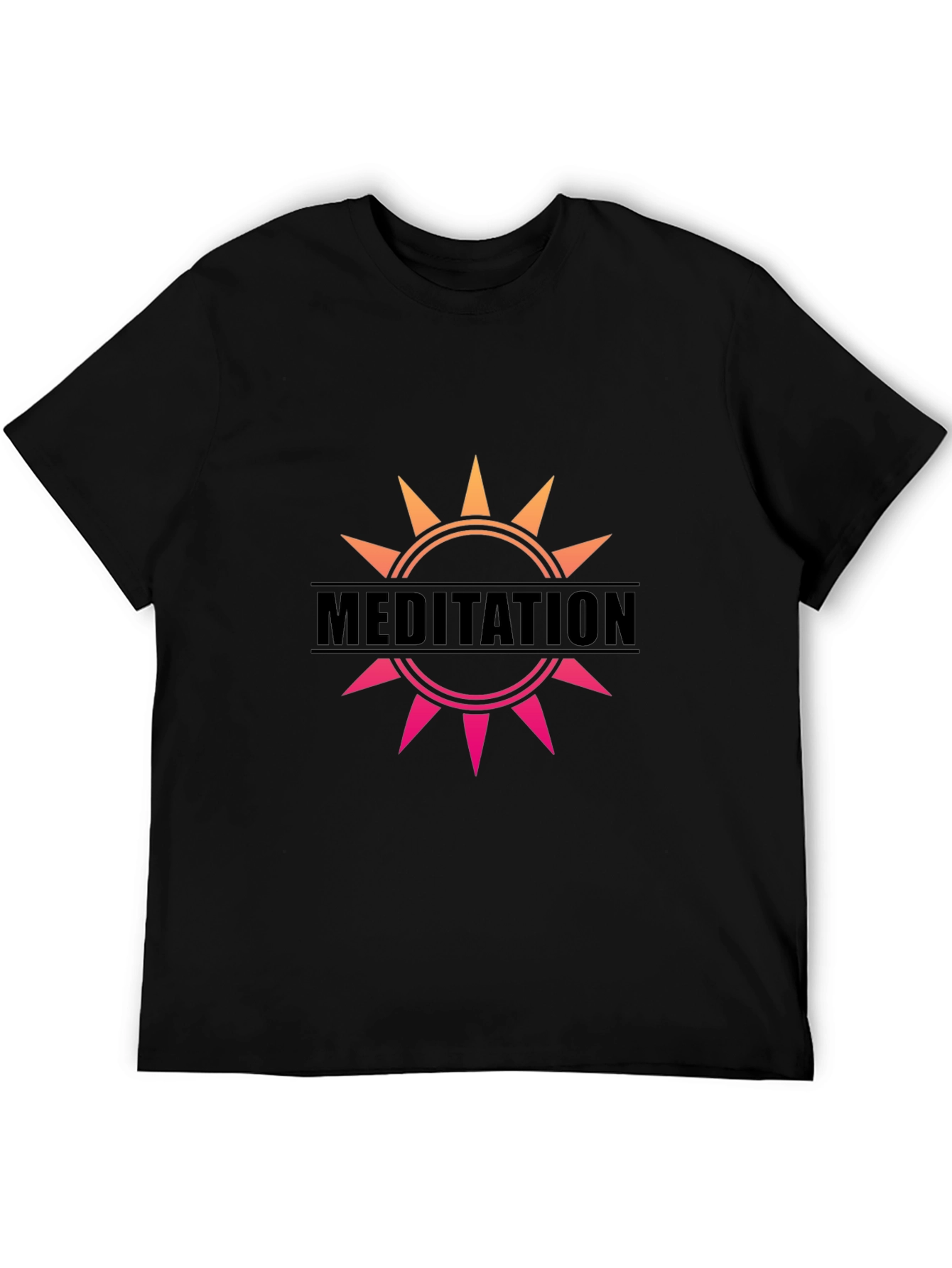 Meditation Sun Graphic Black T-Shirt
