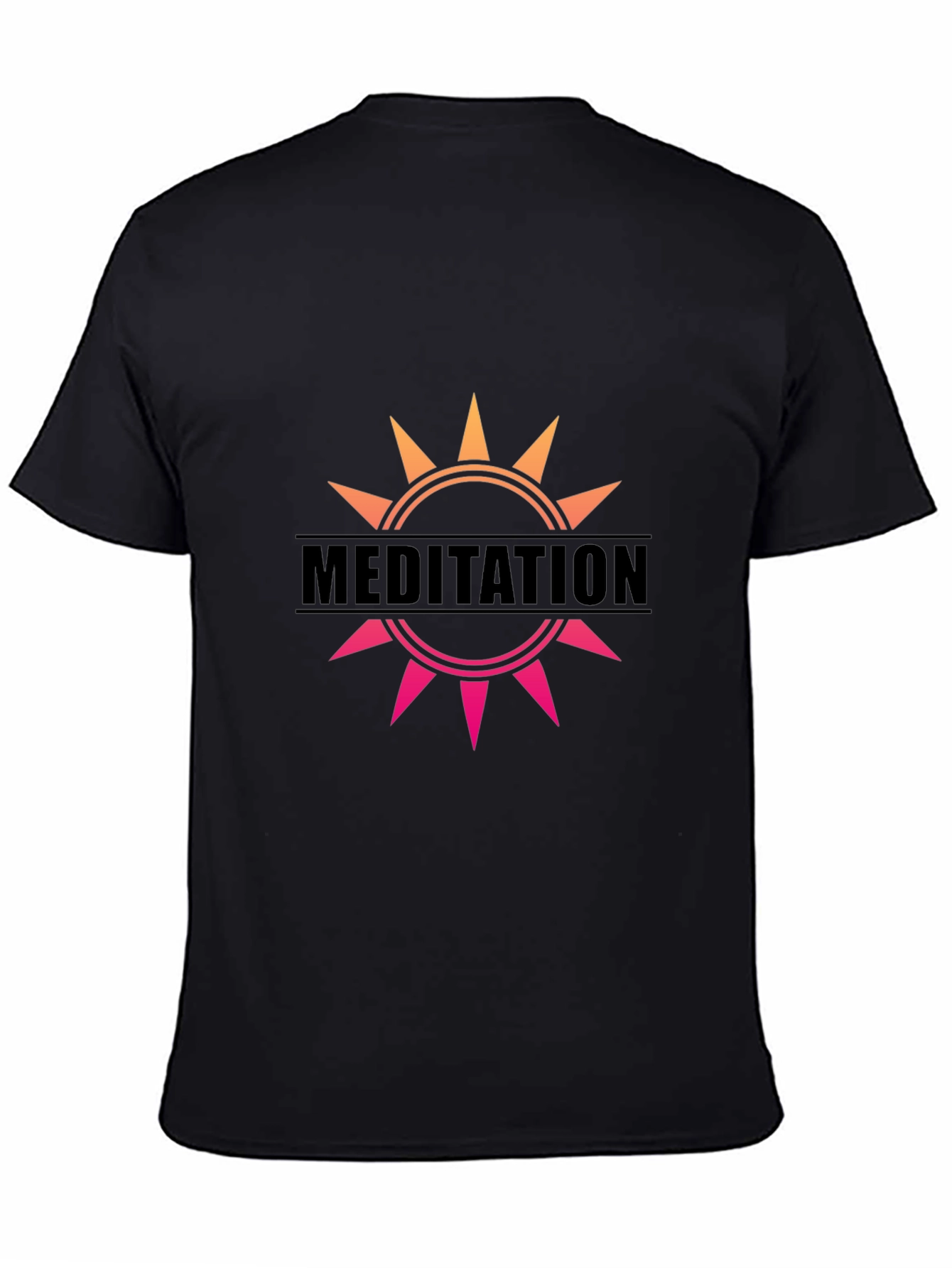 Meditation Sun Graphic Black T-Shirt