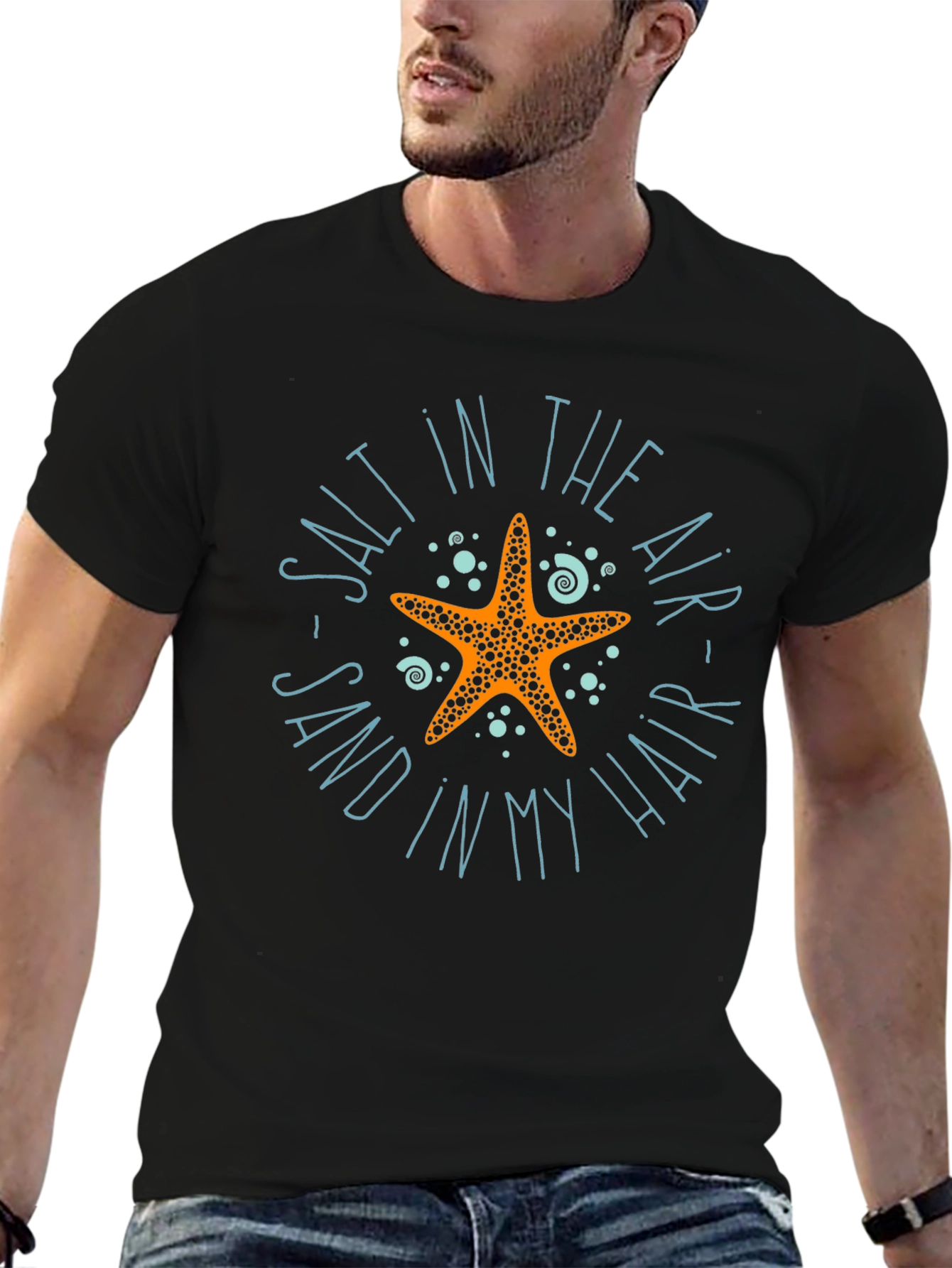 Salt Air Sand Hair Starfish Graphic Tee