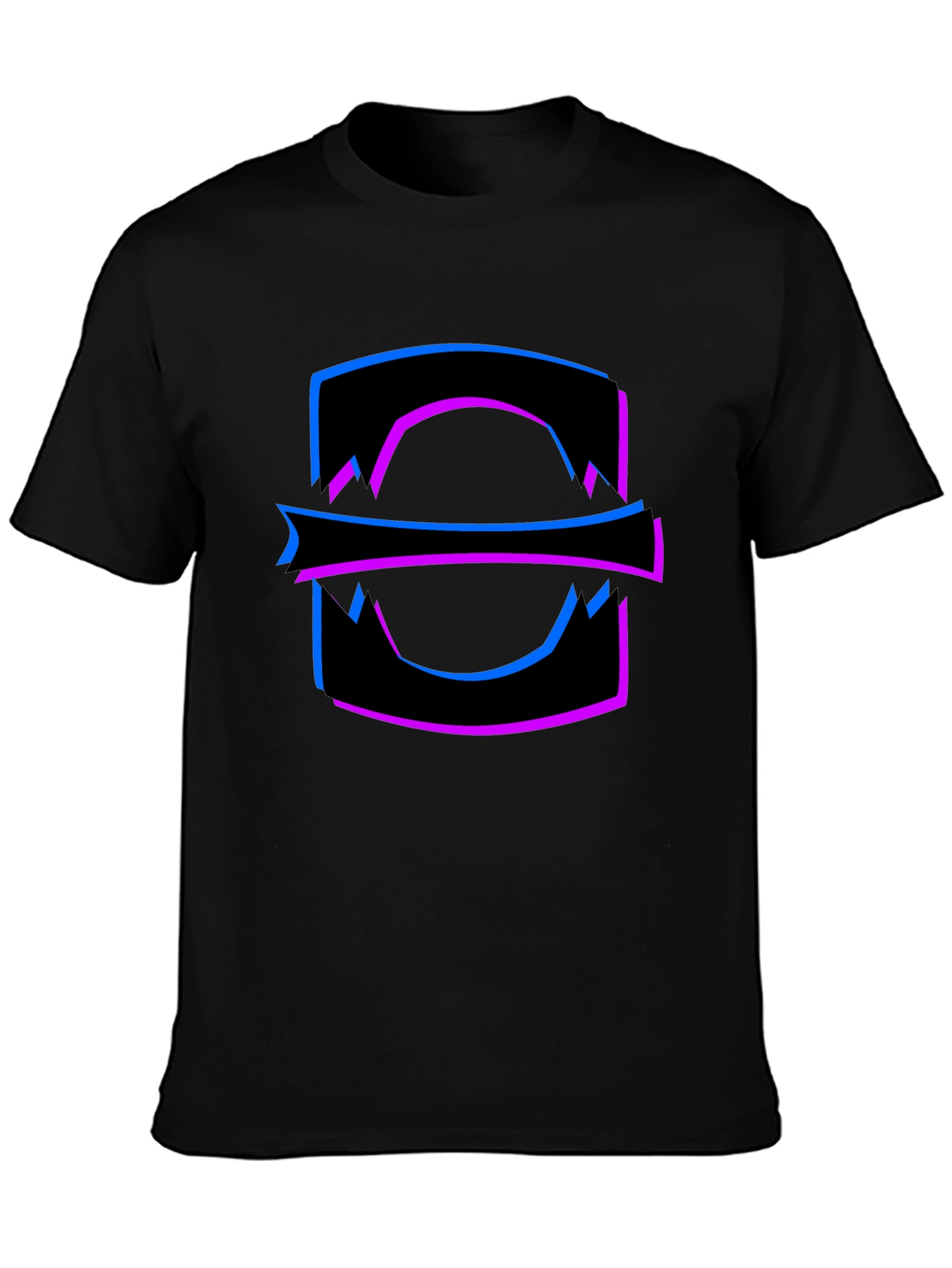 Abstract Graphic T-Shirt - Black