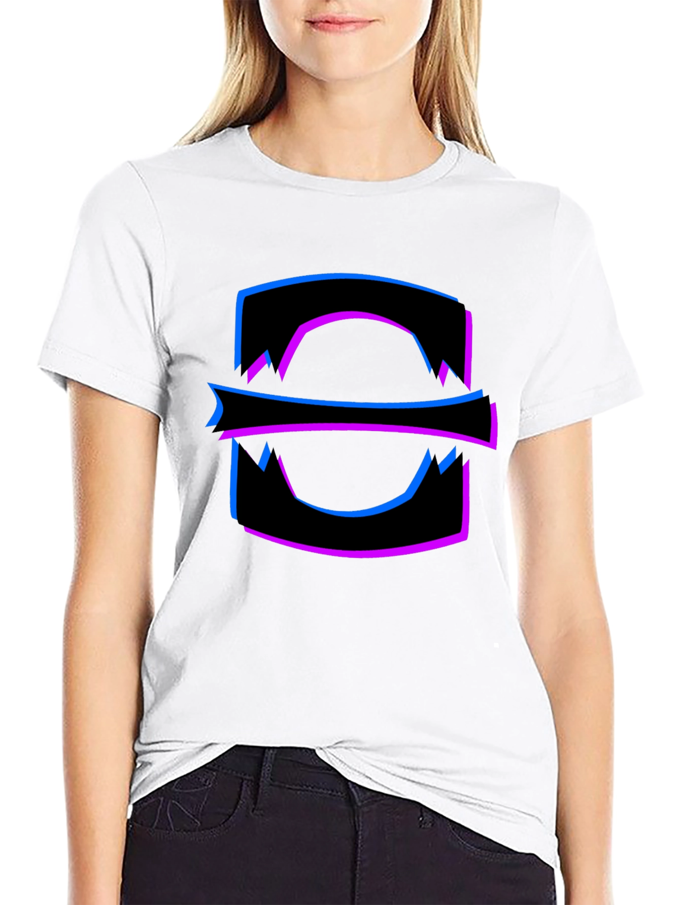 Abstract Graphic T-Shirt - Black