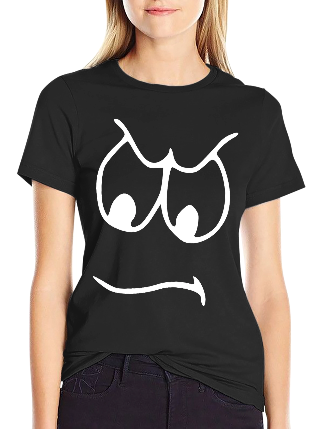 Angry Face Graphic T-Shirt - Black Cotton Tee