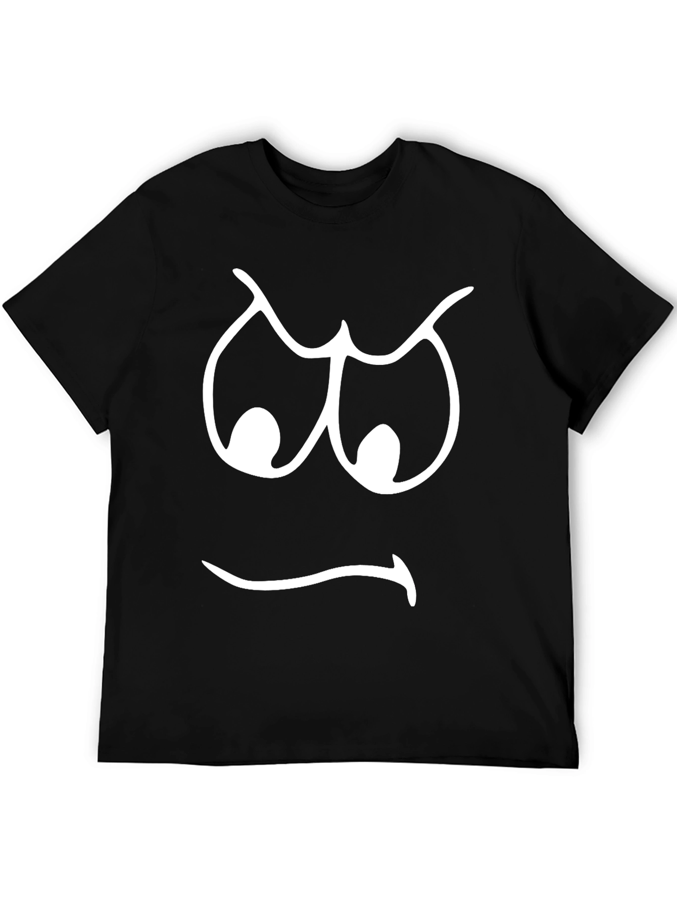 Angry Face Graphic T-Shirt - Black Cotton Tee
