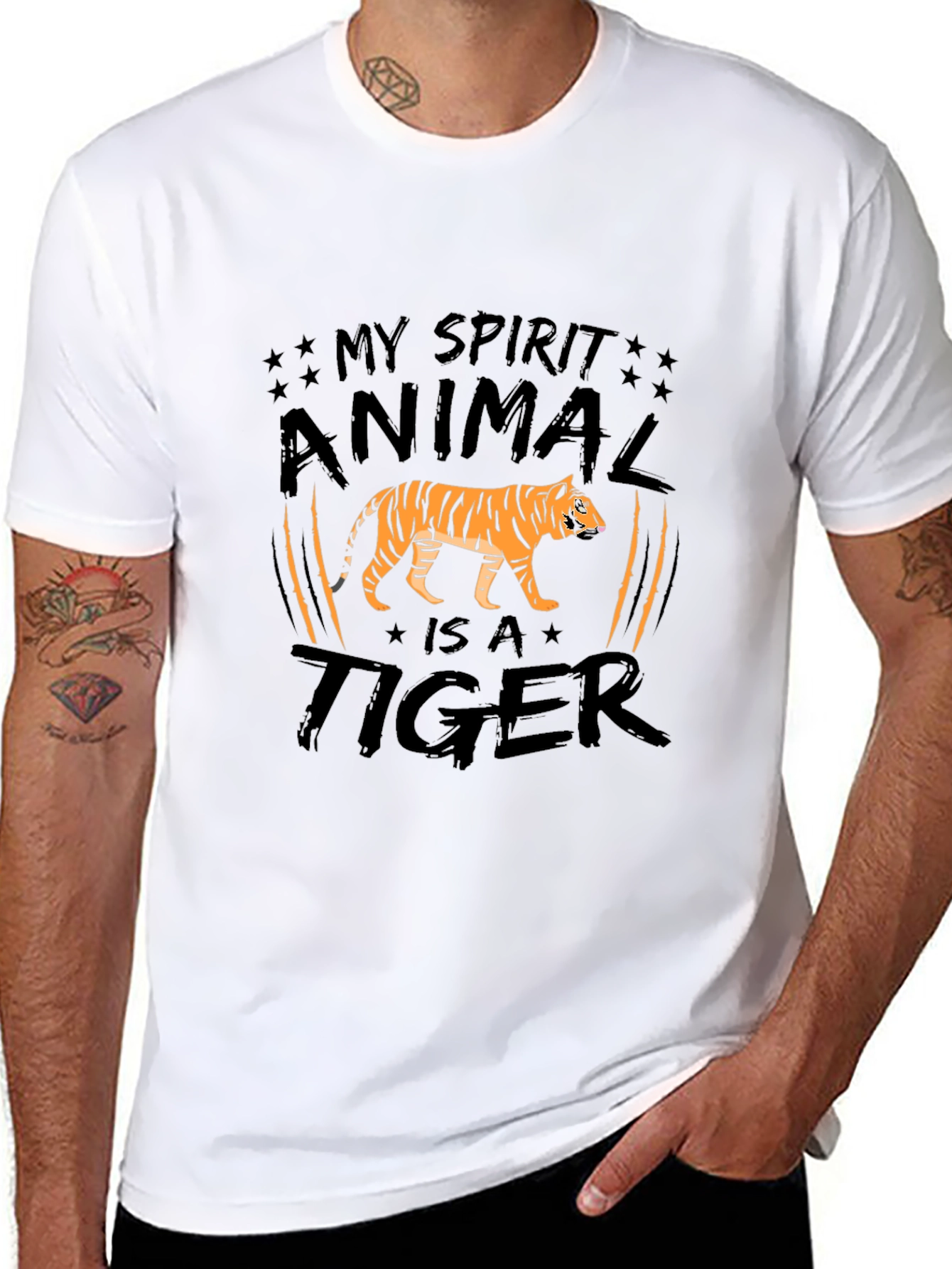 My Spirit Animal Tiger Graphic Tee - Black