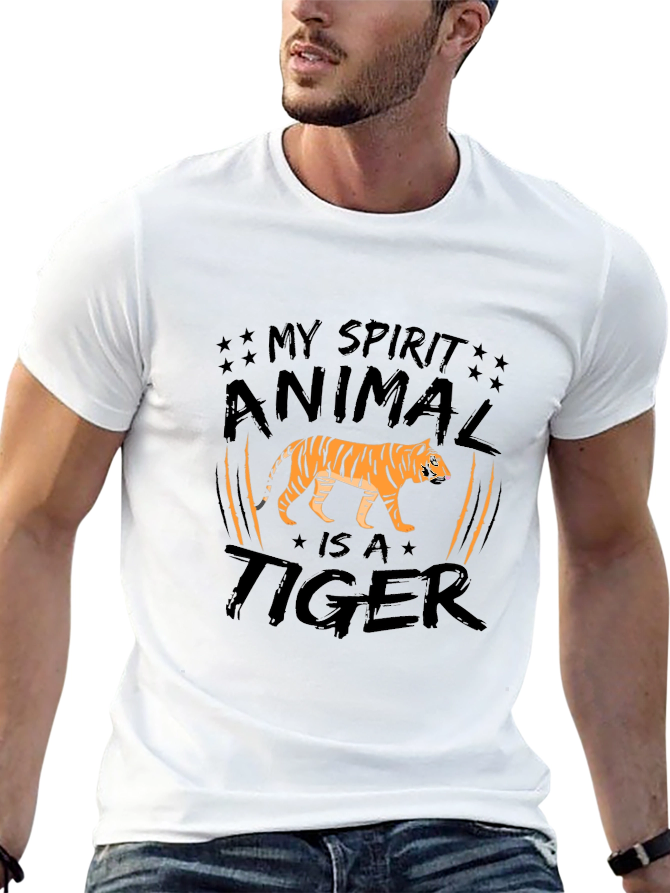 My Spirit Animal Tiger Graphic Tee - Black