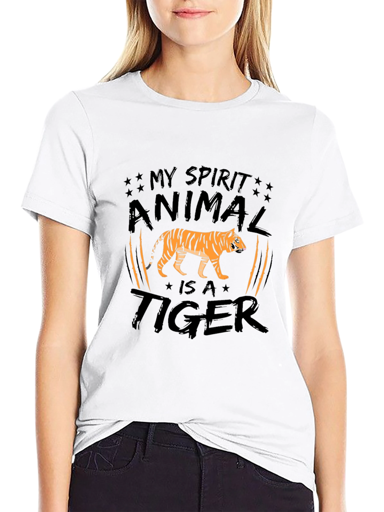 My Spirit Animal Tiger Graphic Tee - Black