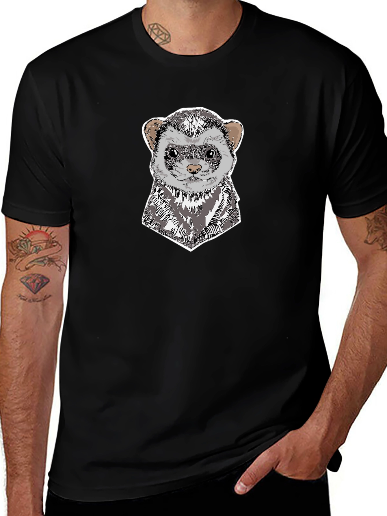 Ferret Head T-Shirt - Unique Animal Graphic Tee
