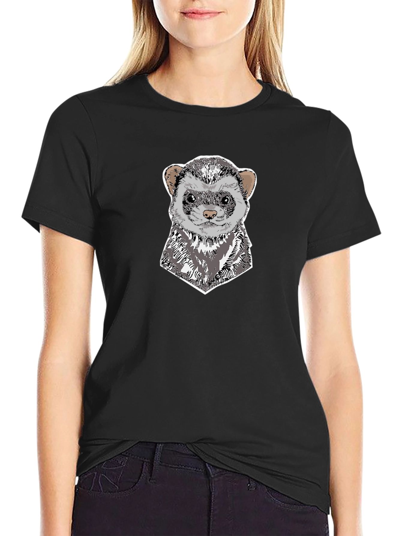 Ferret Head T-Shirt - Unique Animal Graphic Tee