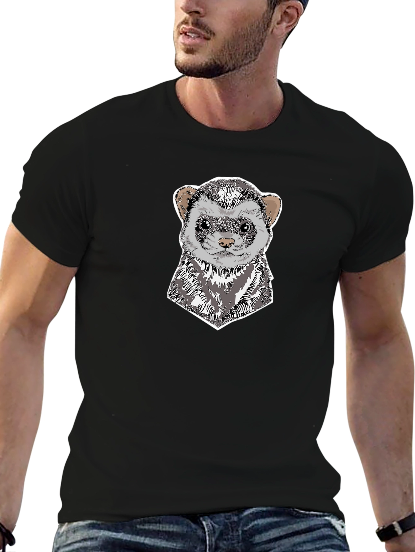 Ferret Head T-Shirt - Unique Animal Graphic Tee