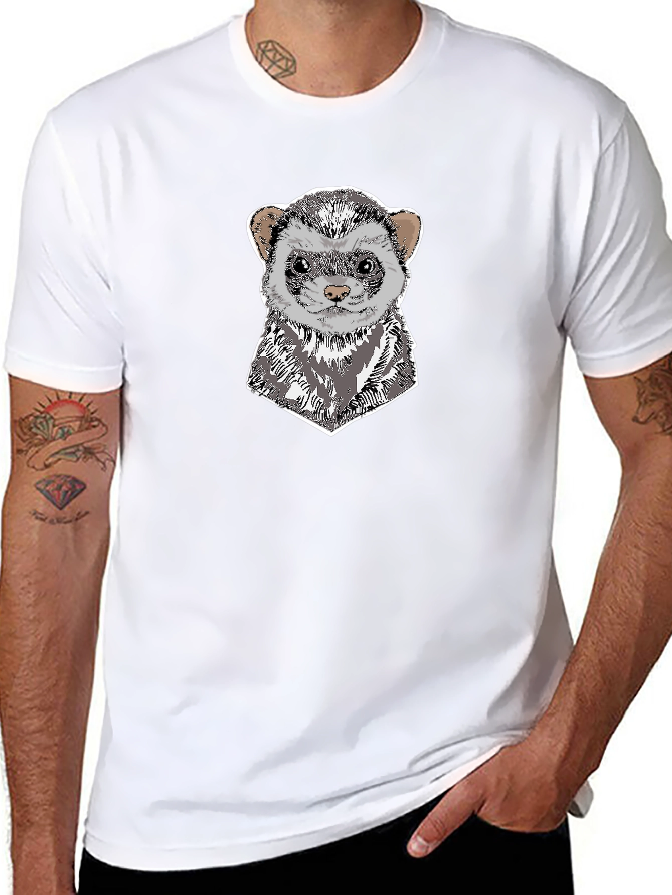 Ferret Head T-Shirt - Unique Animal Graphic Tee
