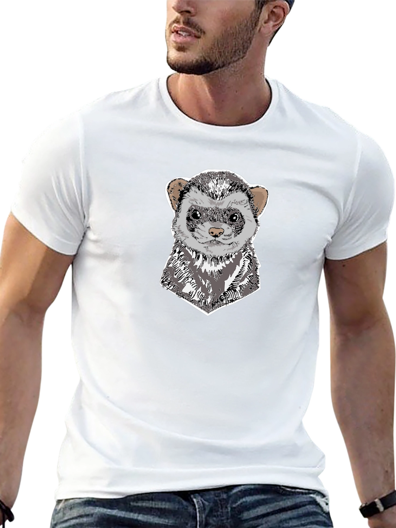 Ferret Head T-Shirt - Unique Animal Graphic Tee