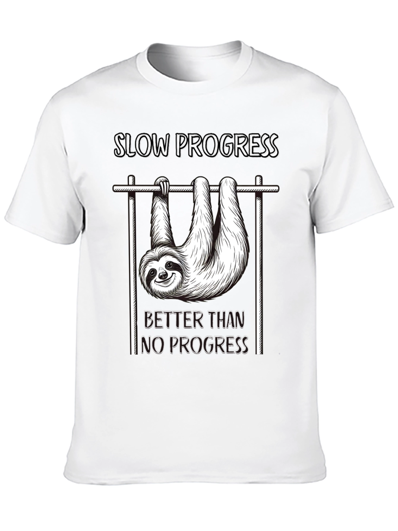 Slow Progress Sloth T-Shirt - Motivational Fitness Tee