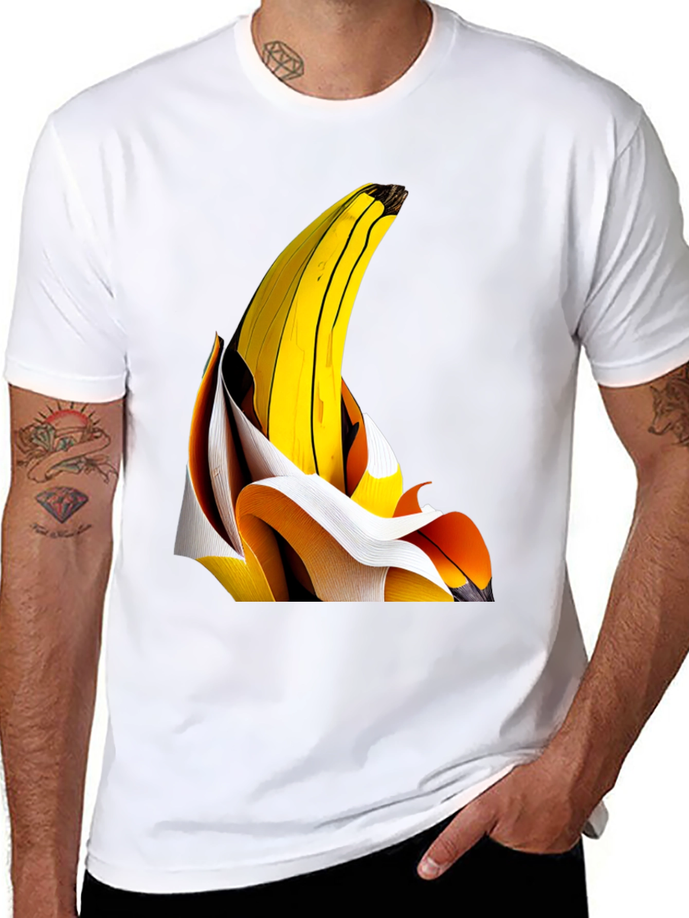 Banana Graphic T-Shirt - Modern Fruit Art Tee