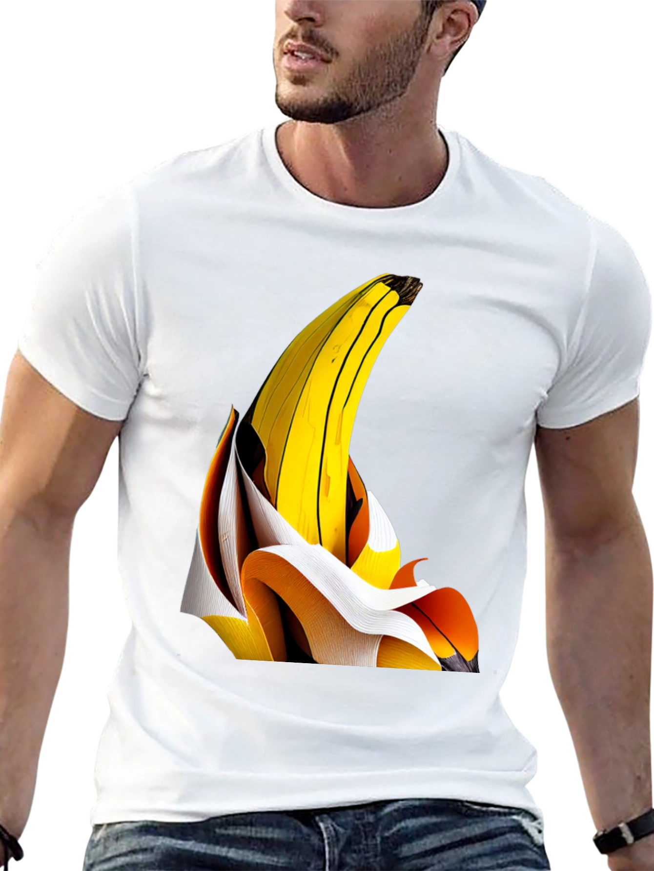 Banana Graphic T-Shirt - Modern Fruit Art Tee