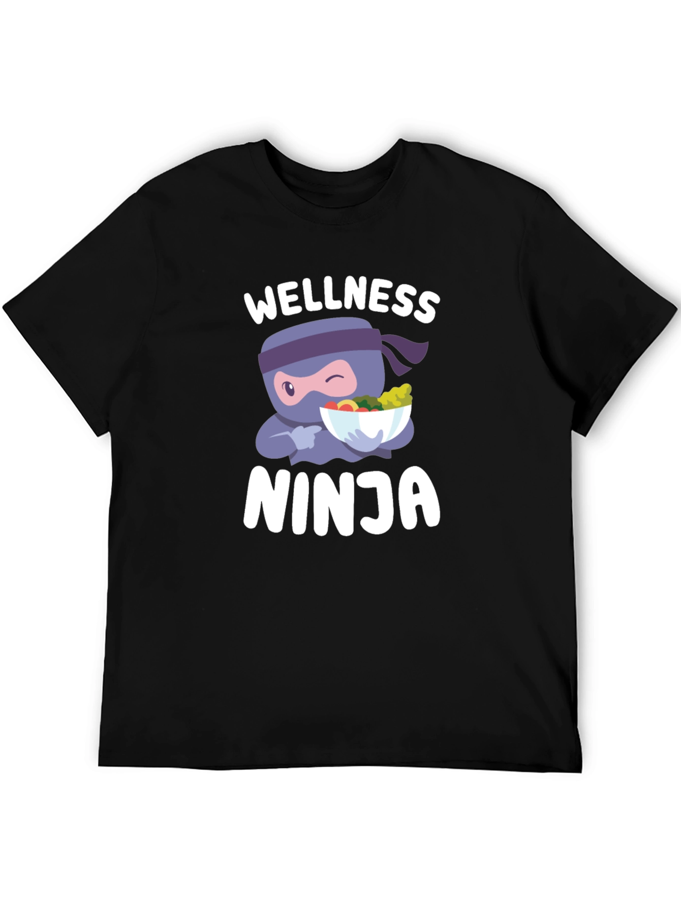 Wellness Ninja T-Shirt - Healthy Food Cartoon Tee