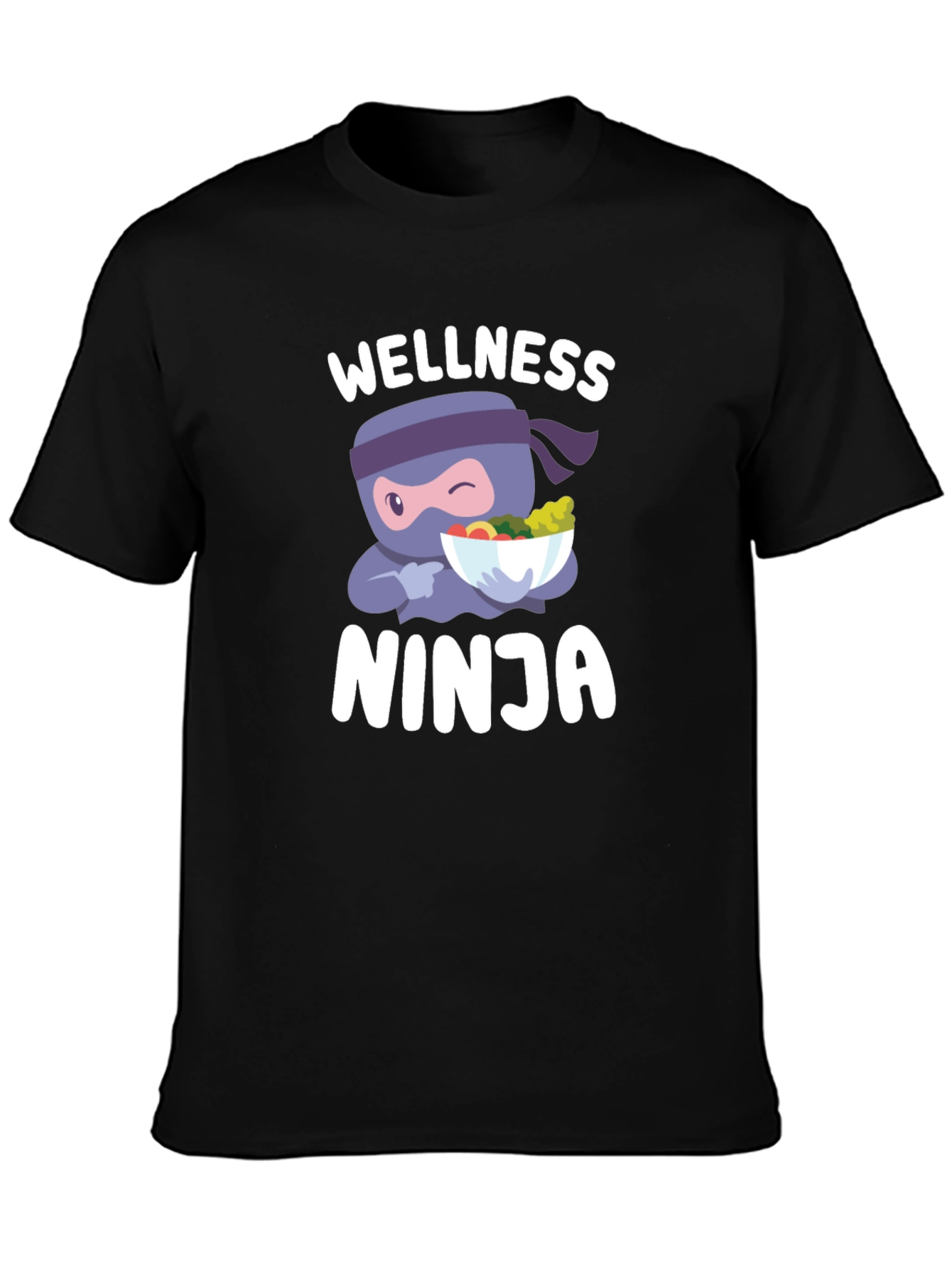 Wellness Ninja T-Shirt - Healthy Food Cartoon Tee