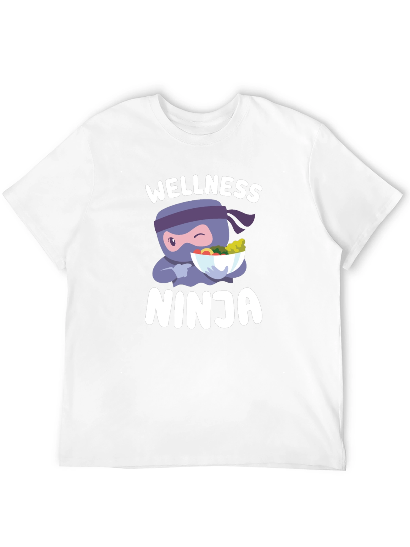 Wellness Ninja T-Shirt - Healthy Food Cartoon Tee