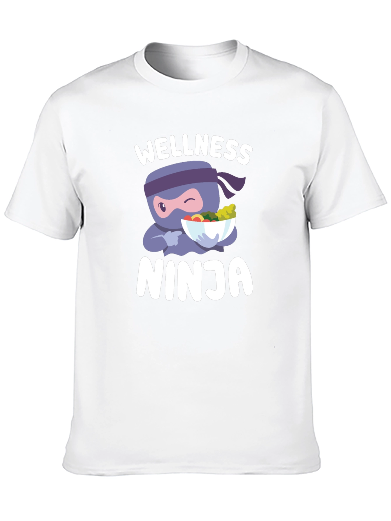 Wellness Ninja T-Shirt - Healthy Food Cartoon Tee
