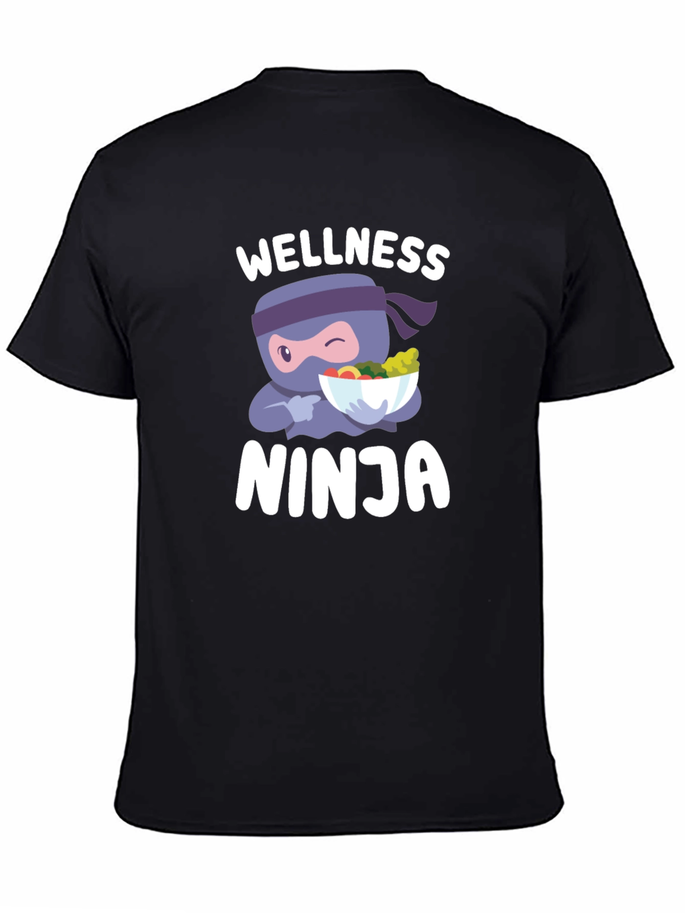 Wellness Ninja T-Shirt - Healthy Food Cartoon Tee