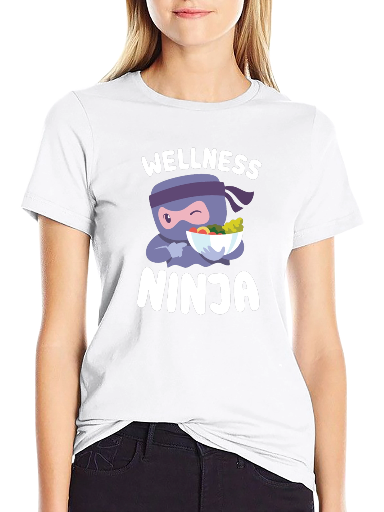 Wellness Ninja T-Shirt - Healthy Food Cartoon Tee